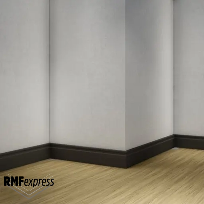 Rodapé poliestireno 150 milímetros slim preto